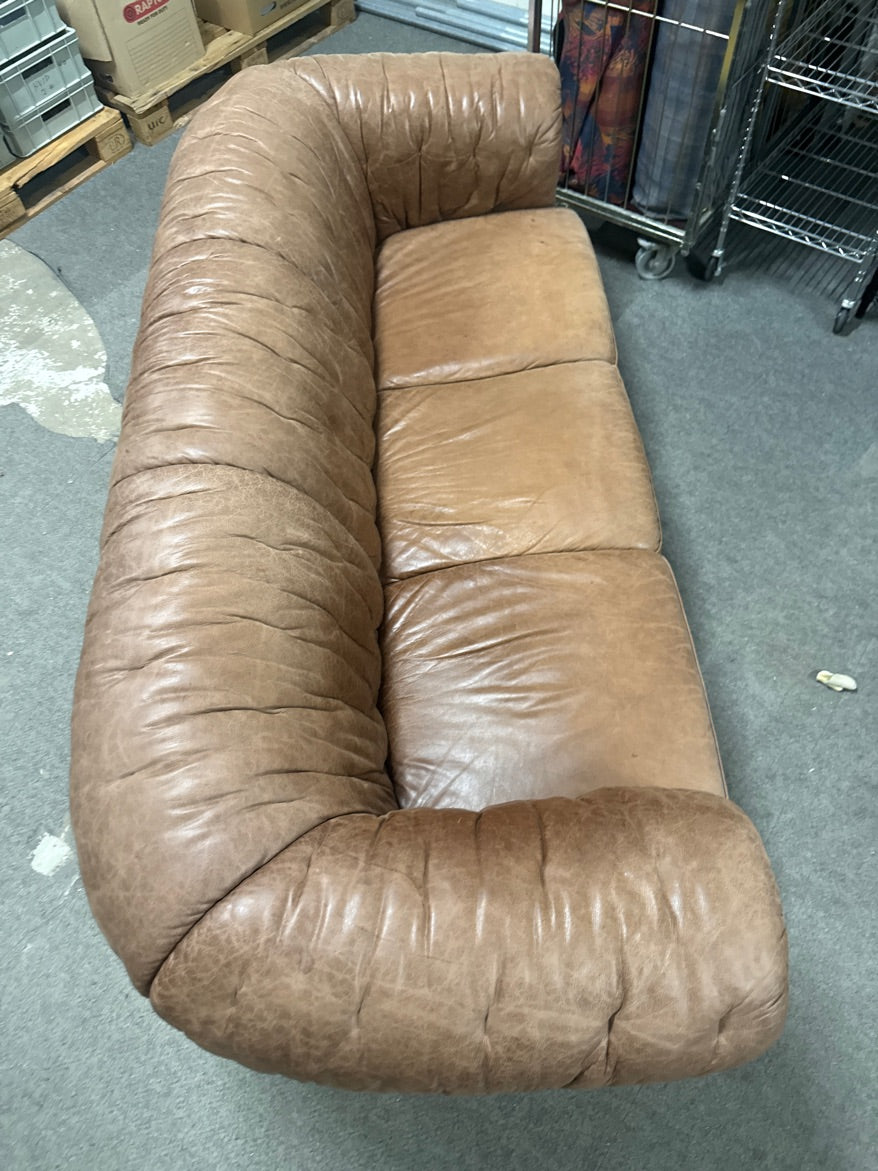 Lædersofa brun 3 Pers.